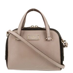 KATE SPADE FELIX SUEDE GEM PEBBLE SATCHEL BAG WRMPTY/BLACK